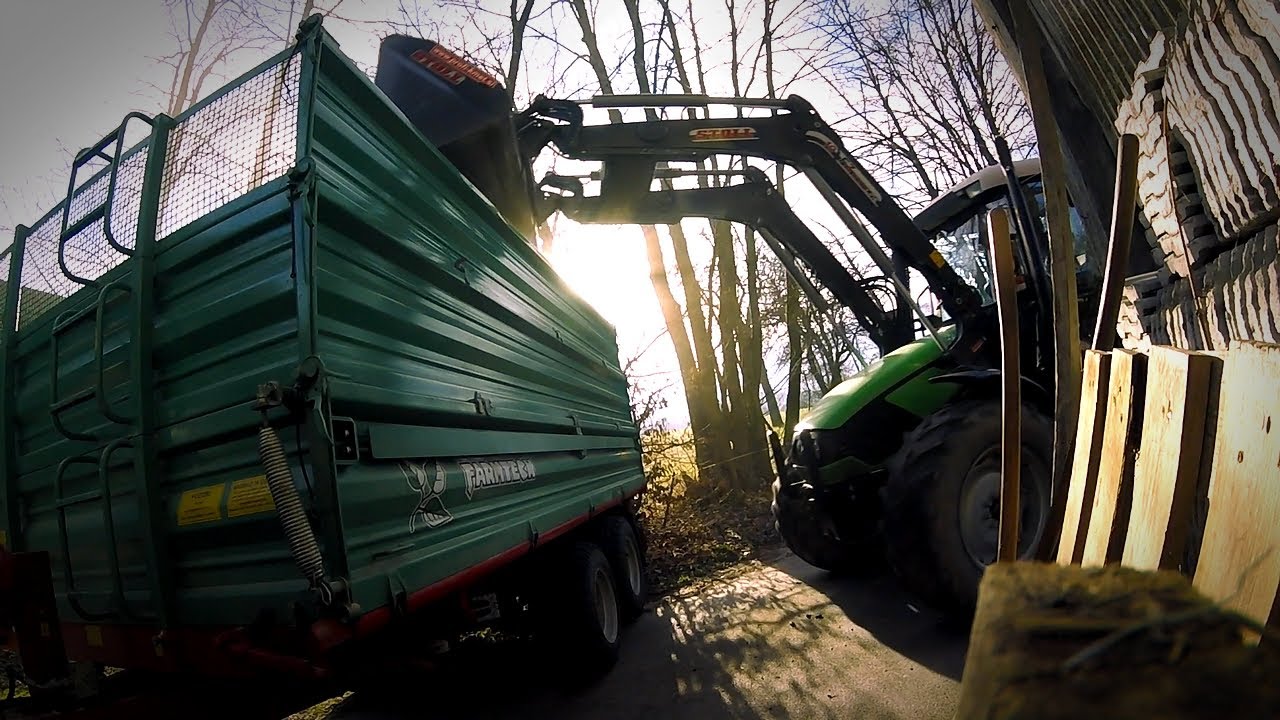 Loading woodchips, milking cows and a bit of forestry.