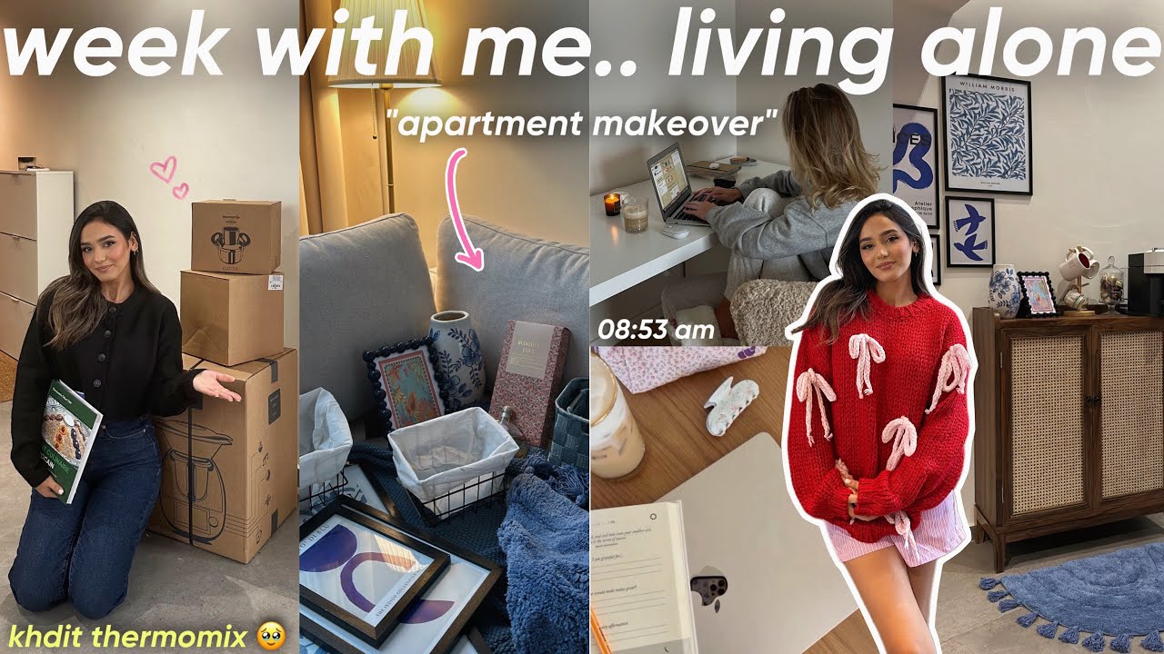 spend the week with me🌦️🫐|دوزو معايا أول أيام البرد و الشتاء + apartment makeover🏡💻,Haul, cleaning..