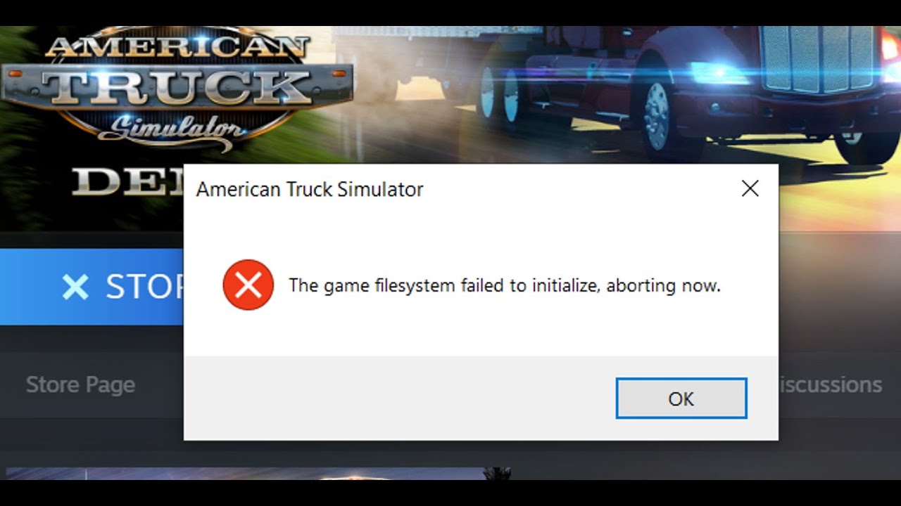 Исправлена ​​ошибка American Truck Simulator: &laquo;Файловая система игры не может быть инициализирова...