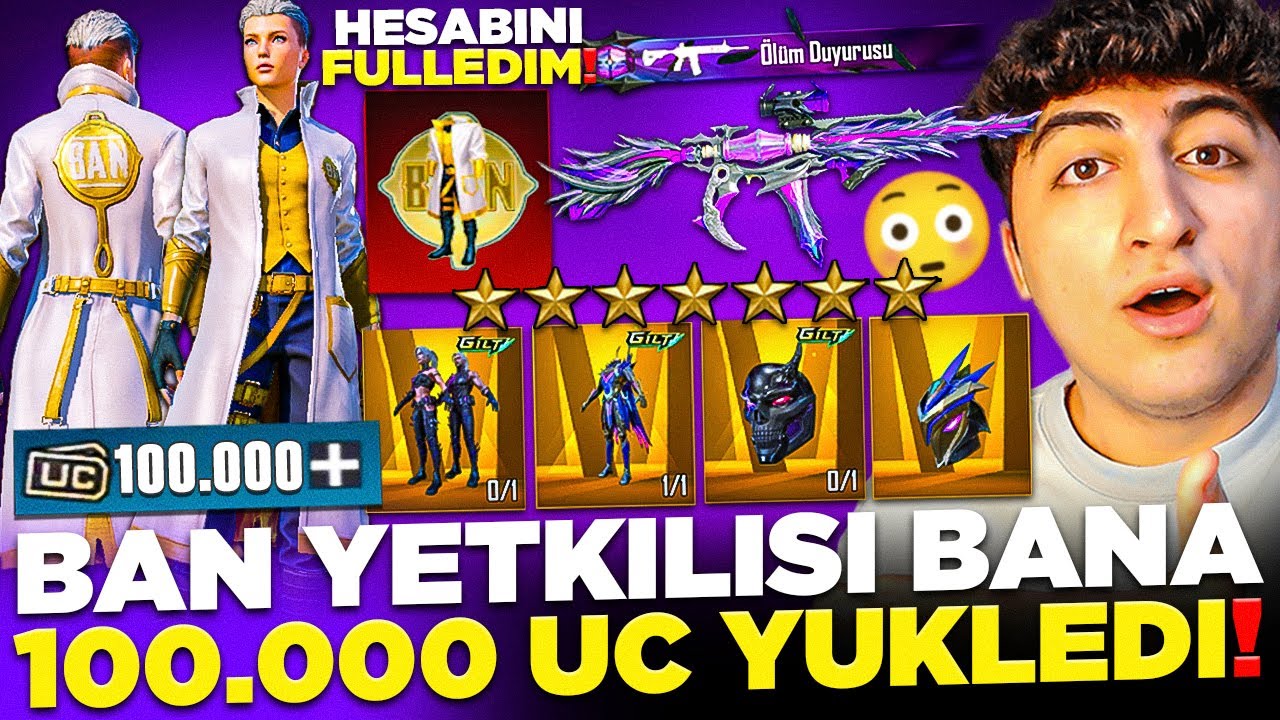 ŞAKA DEĞİL❗ BAN YETKİLİSİ HESABINA 100.000 UC YÜKLEYİP BANA VERDİ❗ (HESABINI FULLEDİM😲) PUBG Mobile