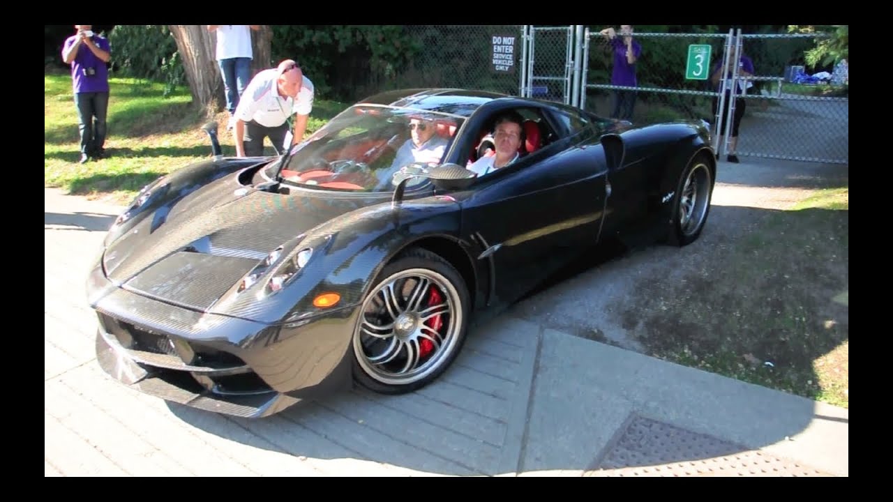Pagani Huayra Carbon Edition Struggling  to Drive Over a Curb