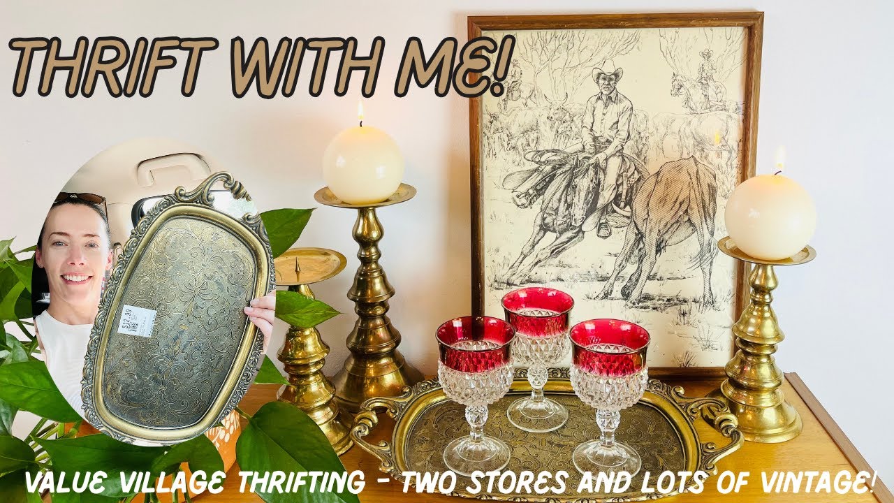 Shop With Me at Value Village for Vintage Home Decor - plus estate sale finds! #thriftwithme