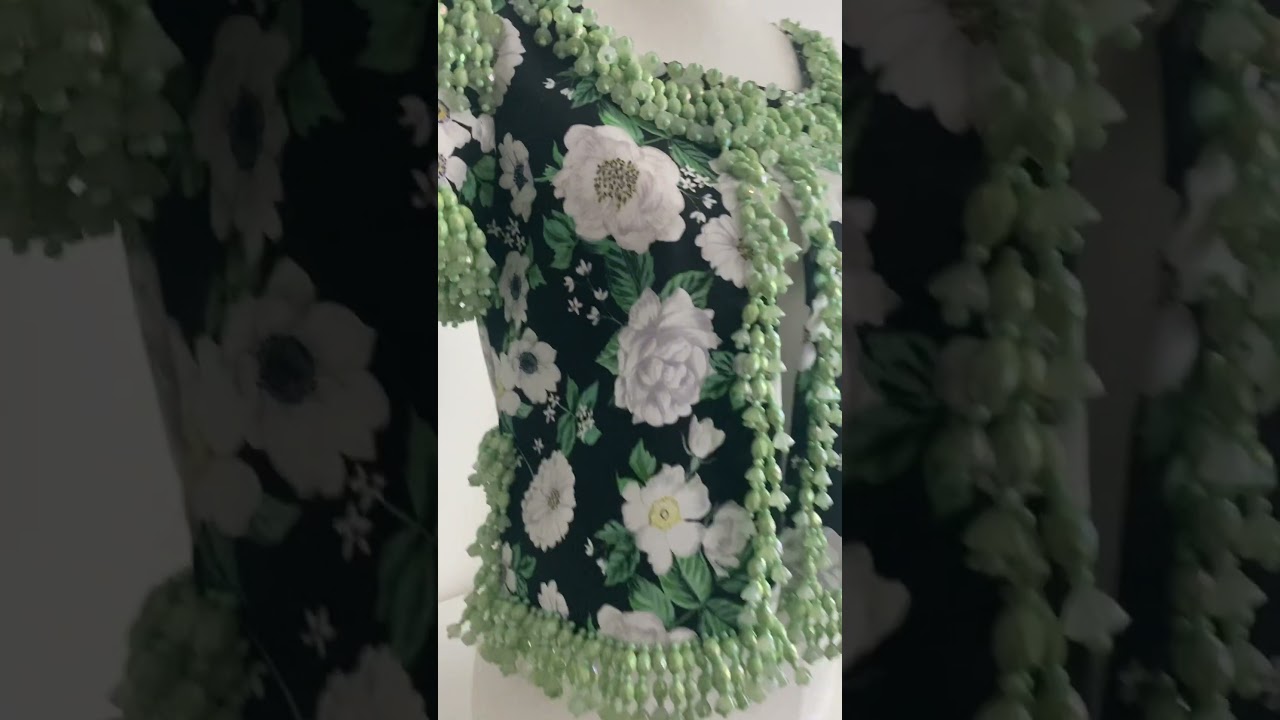 Added lotus pods! #fashion #fashionsewing #beading #sewing