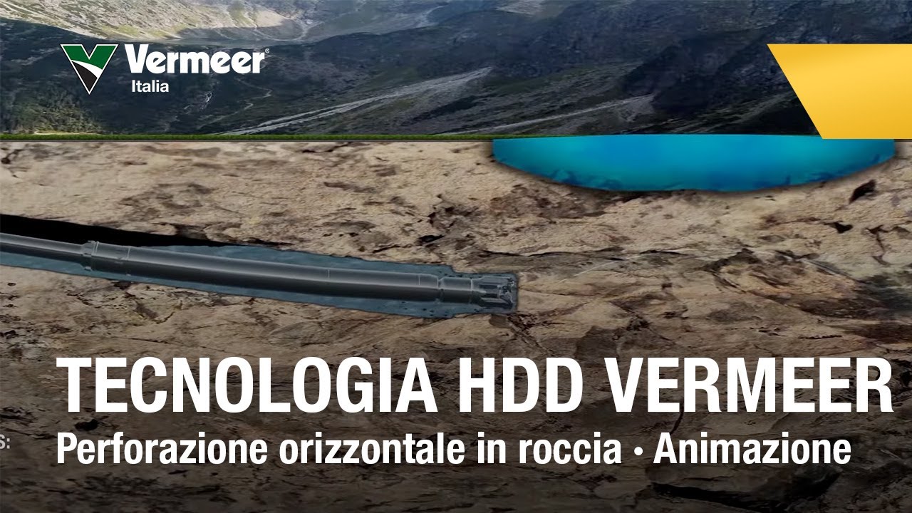 tecnologia HDD Vermeer  - animazione - Perforazione orizzontale in roccia