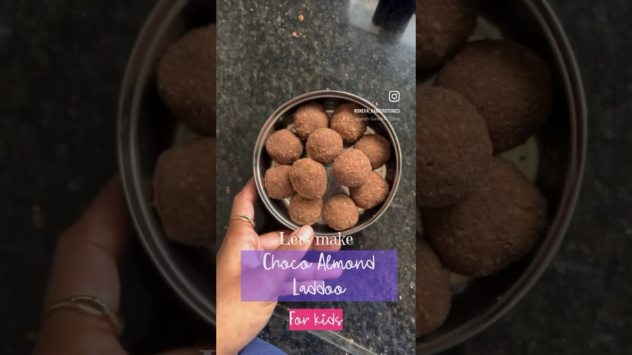 Chocolate makhana almond laddoo for kids (healthy laddoo recipe for kids,kids friendly recipes)