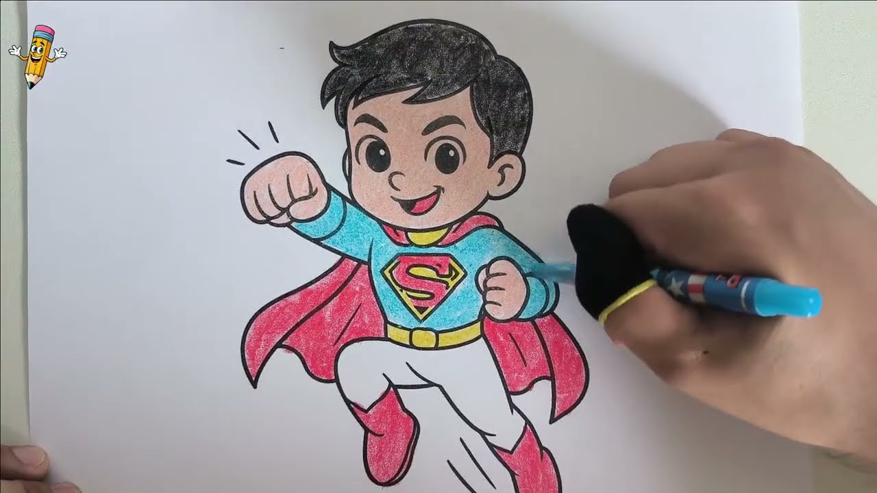 Tô Màu Super Man | How to Color A Super Man | Bé Tô Màu #129