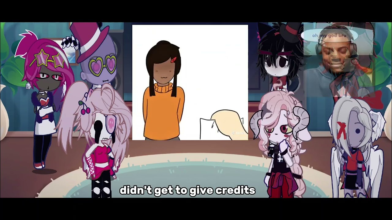 Hazbin hotel react to angel as glisten and vox as vee