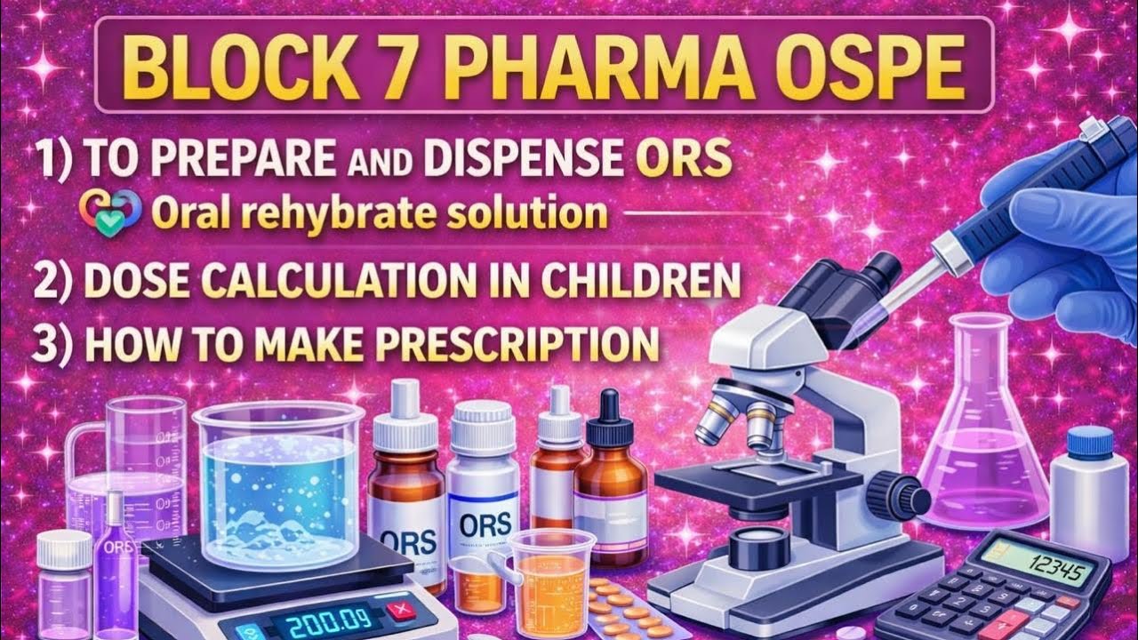 Pharmacology Practical | ORS Preparation & Dispensing |Prescription Writing & Child Dose Calculation