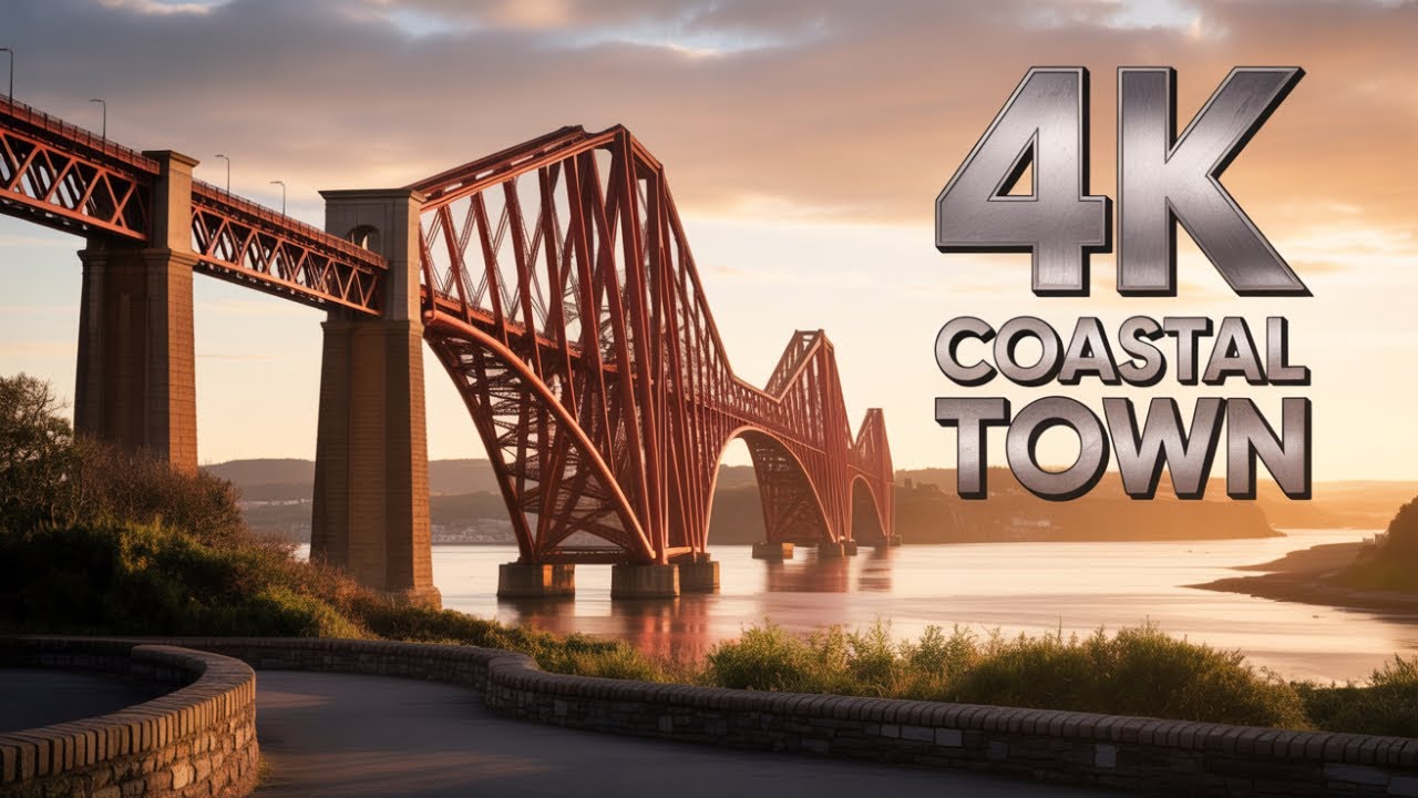 Forth Bridge Views South Queensferry 4K Scottish Coastal Town #visitscotland