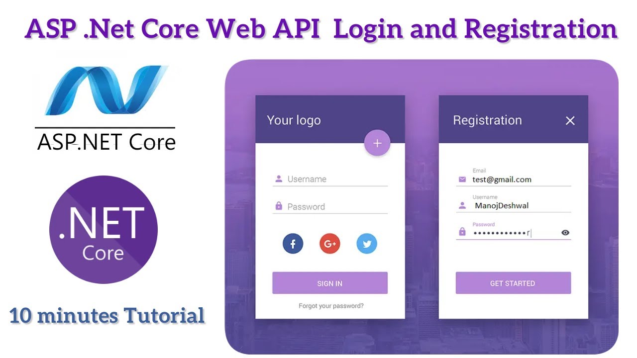 Login and Registration using ASP.NET Core Web API and SQL Server | ASP.NET Core Web API tutorial