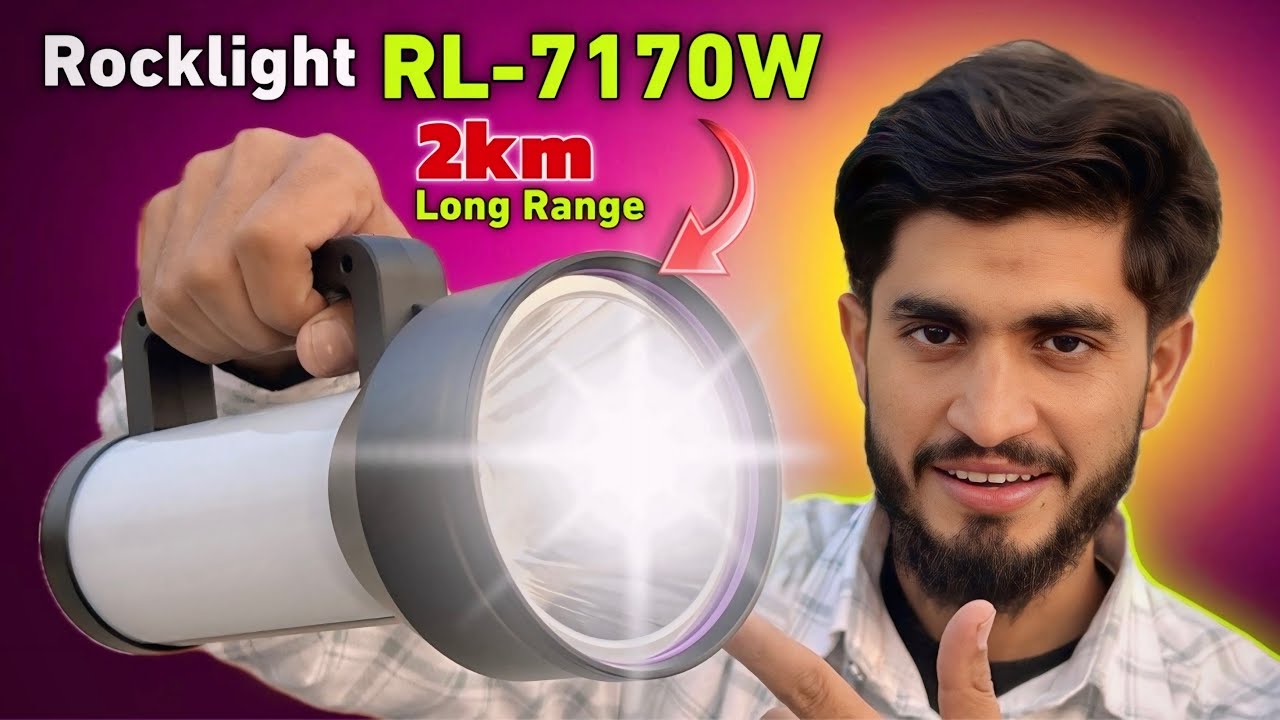 Rock Light RL- 7170W Big Size Long Range Torch Light || Powerful Metal Torch 
