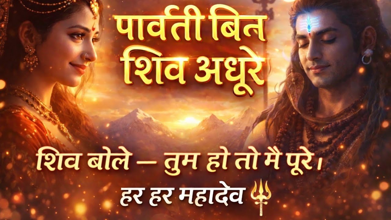पार्वती बिन शिव अधूरे ❤️ Shiv Parvati Love Song | Har Har Mahadev | Divine Romantic Bhajan