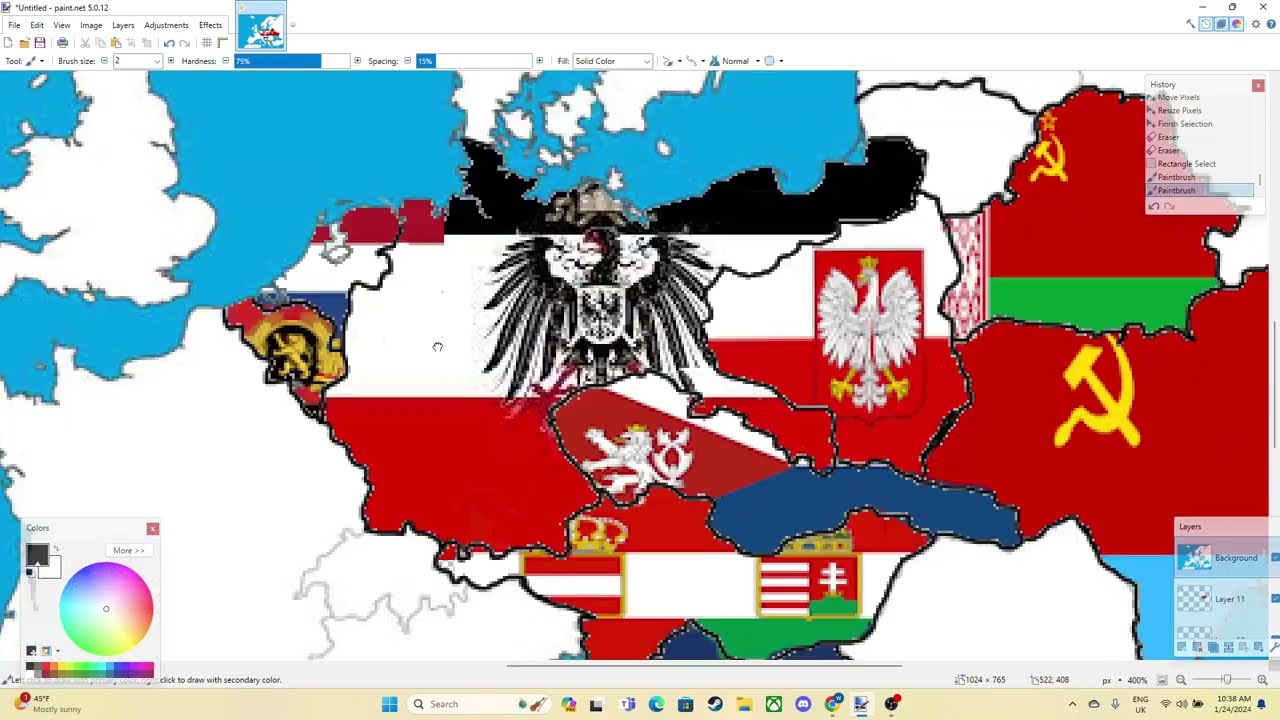 Alternate flag map of europe speed art