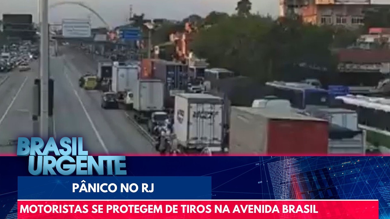 Criminosos e policiais trocam tiro e fecham avenida no RJ | Brasil Urgente