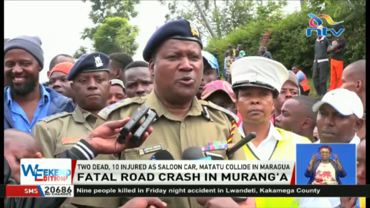 Two dead, 10 injured as saloon car, matatu collide in Maragua