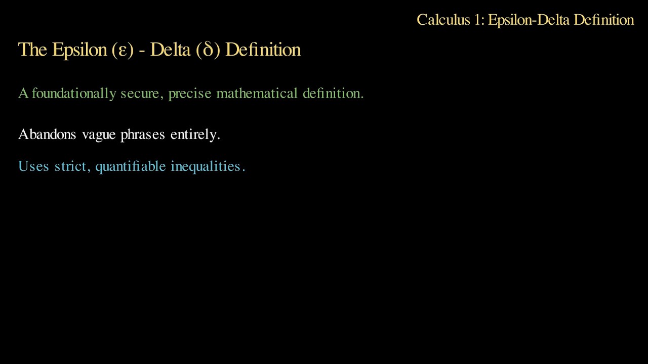 Calculus 1: Limits &ndash; Epsilon-Delta Definition