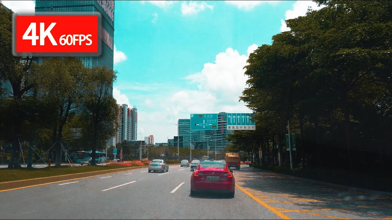 Shenzhen driving-4K driving record of Shenzhen scenery