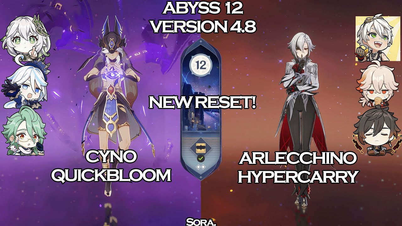 C0 Cyno Quickbloom & C2 Arlecchino Hypercarry | GENSHIN IMPACT 4.8 | SPIRAL ABYSS 12 | Sora.