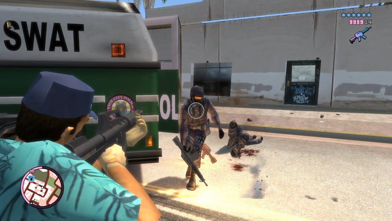 GTA Vice City Nextgen Edition Epic 6 Star Police Massacre + Escape