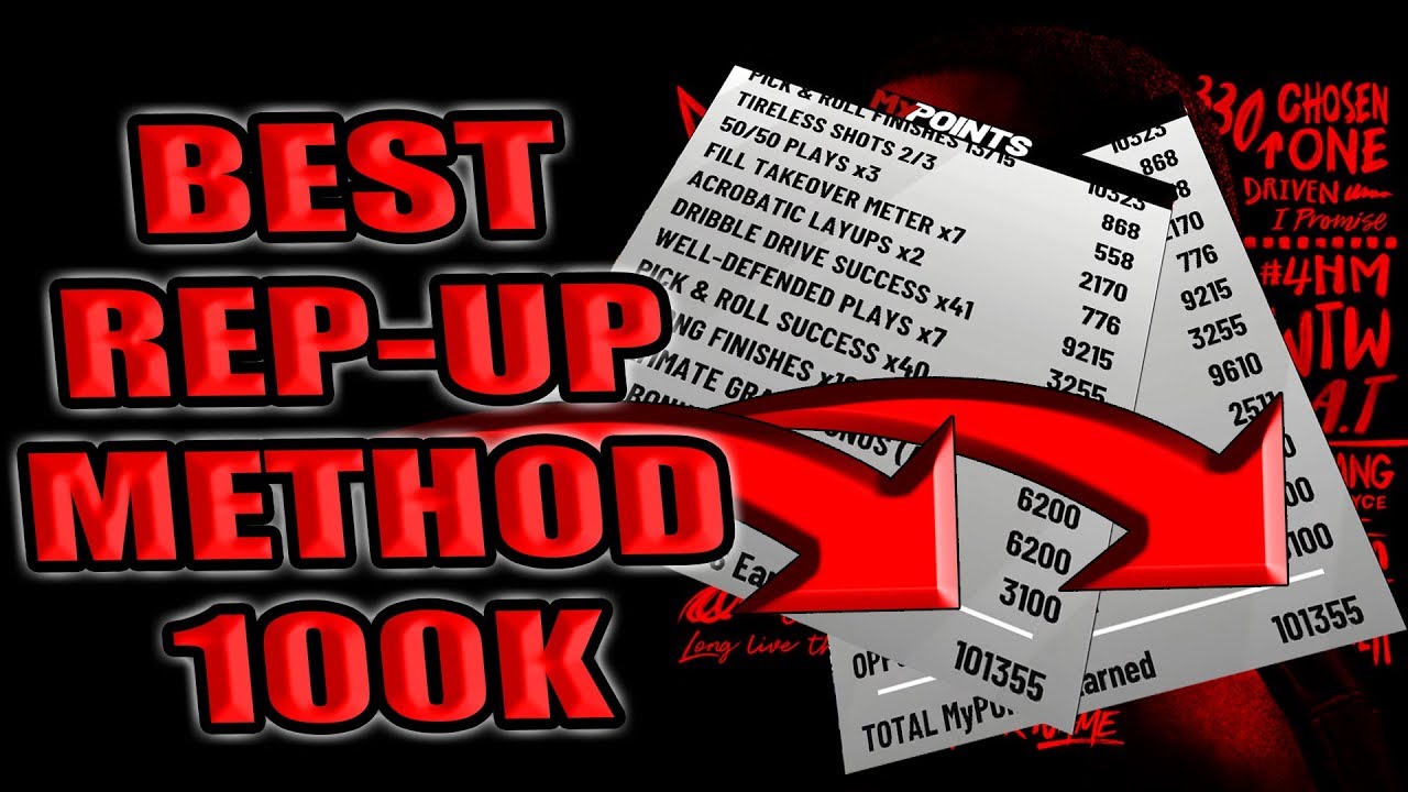 UPDATED REP-UP FAST METHOD GET 100K REP/MYPOINTS PER GAME - NBA2K19 TIPS