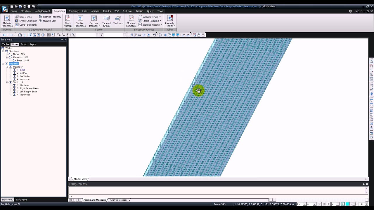 MIDAS Civil Composite filler beam design to Eurocodes