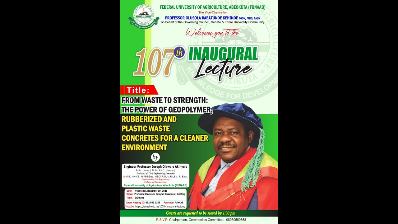 107TH INAUGURAL LECTURE