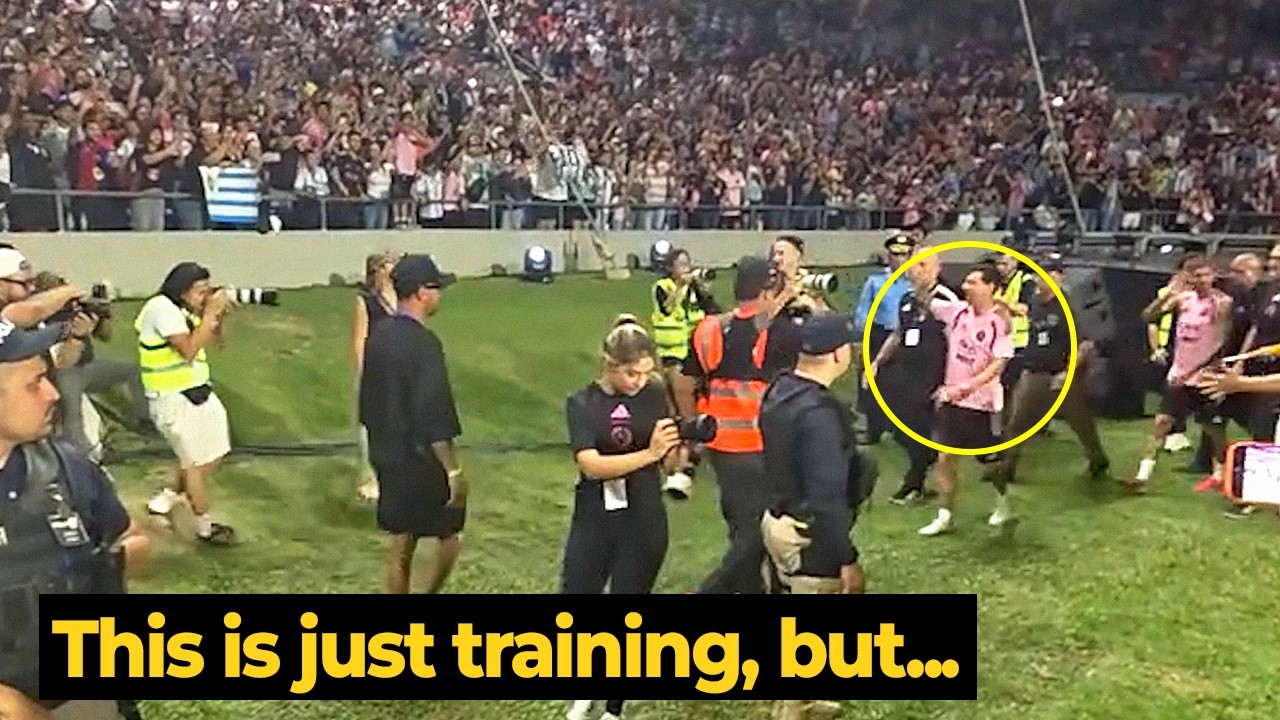 Thousand of fans fully packed stadium in Puerto Rico just to watch MESSI train ahead Independiente