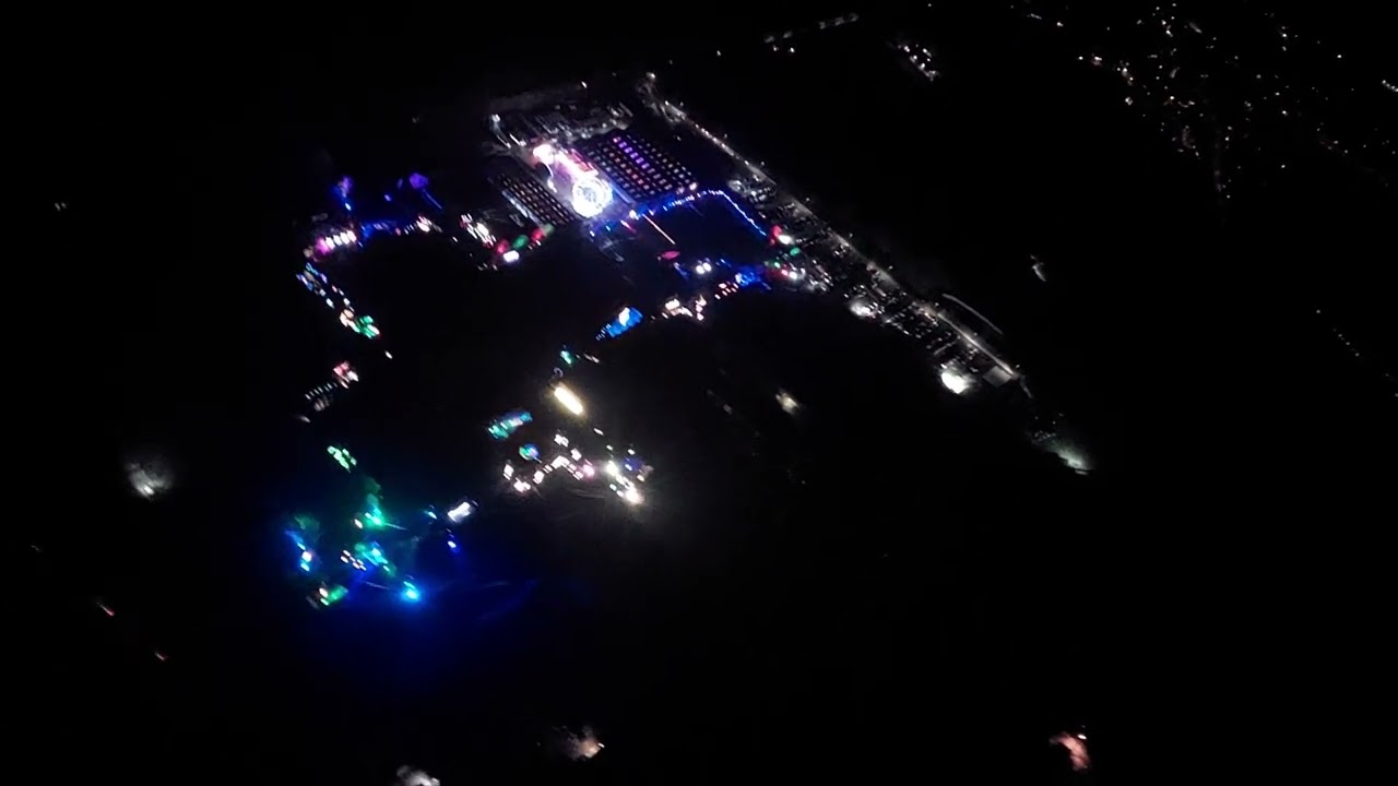 Night flying over Great Malvern.