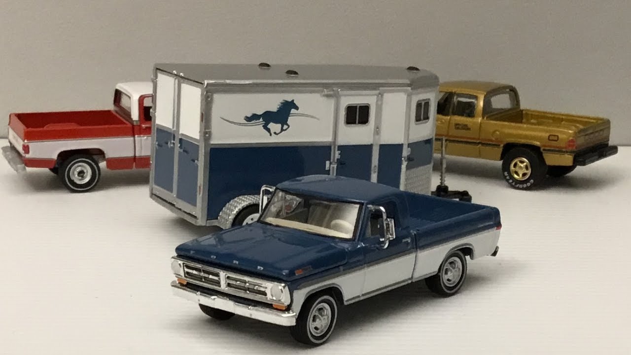 Greenlight Hitch & Tow 1972 Ford F-100 and Horse Trailer.