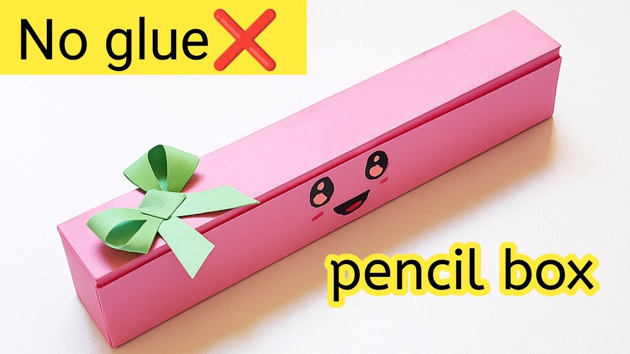 Diy paper pencil box|How to make paper pencil box at home|No glue pencil box|No glue paper craft