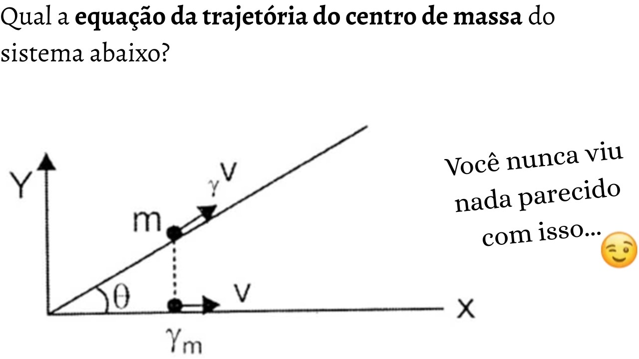Equação da trajetória do centro de massa de 2 partículas num movimento bidimensional