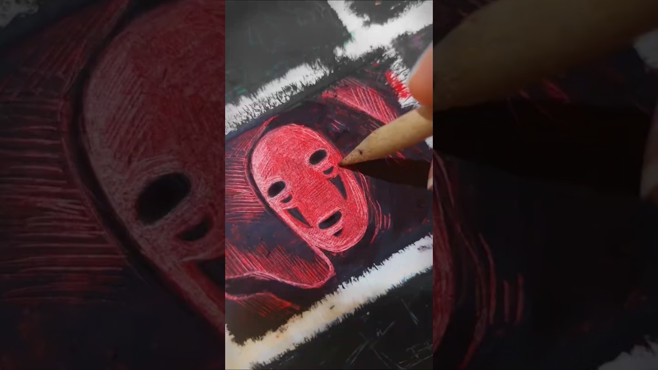 No Face (Kaonashi) scratch painting part 3 