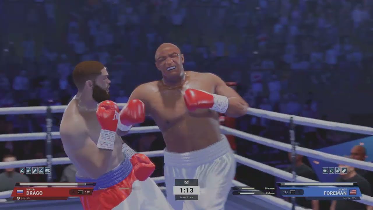 KO en el 4° asalto,viktor drago vs George Foreman Undisputed PS5