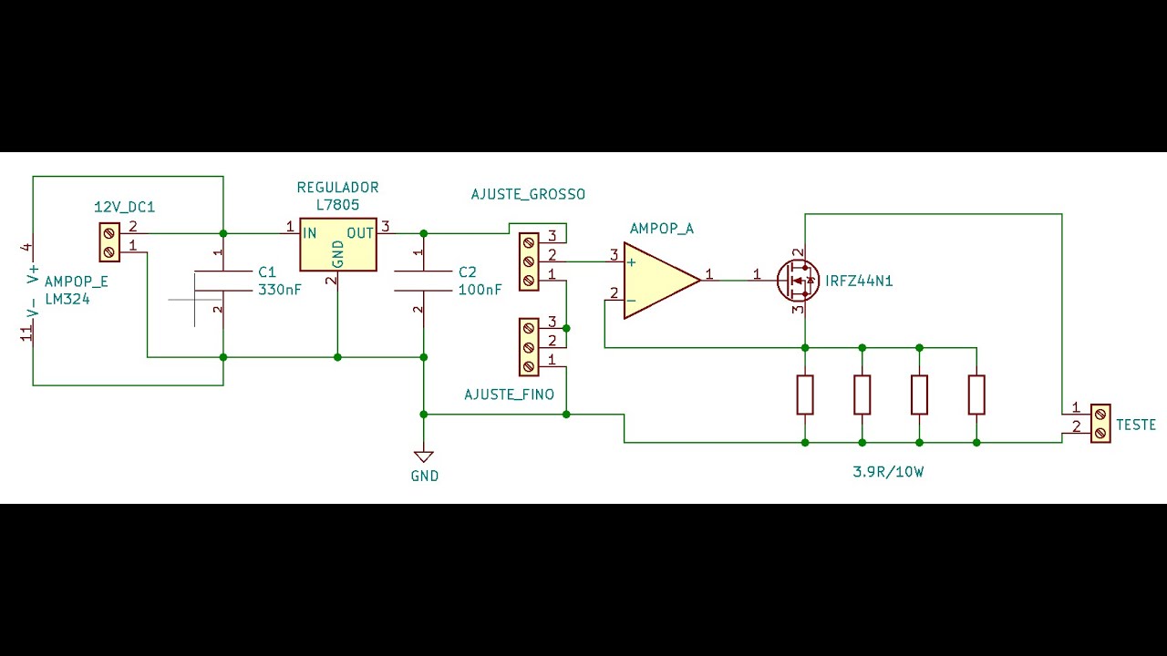 Carga Eletrônica Ajustável de Bancada