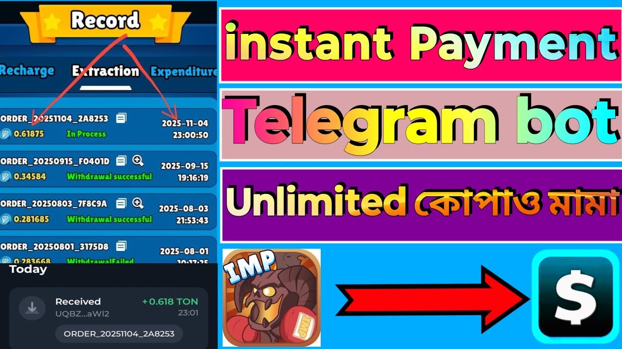 instant payment telegram bot | instant payment earning apps | #onlineincome 