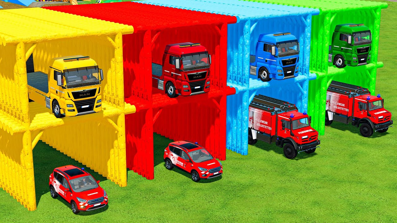 FIRE & AMBULANCE DEPARTMENT PARKING IN FS22 | FARMING SIMULATOR 22 |
