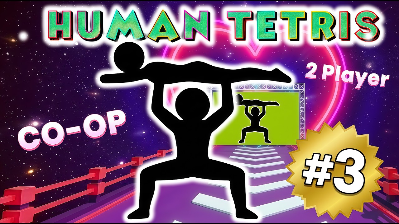 HUMAN TETRIS х 2 Player Co-op👯&zwj;♂️ | -300 kcal | Immersive Interactive Warm Up #3