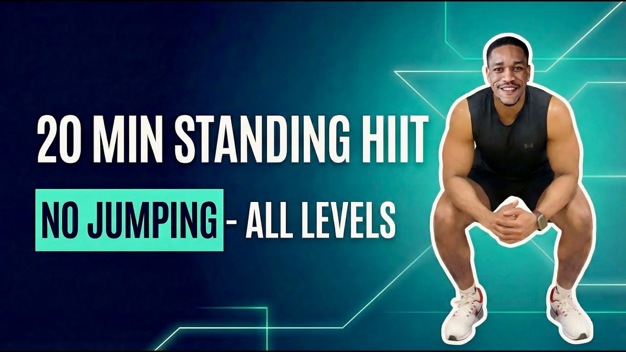 20 MIN CALORIE KILLER HIIT – ALL STANDING – Full Body, Low Impact, No Repeats