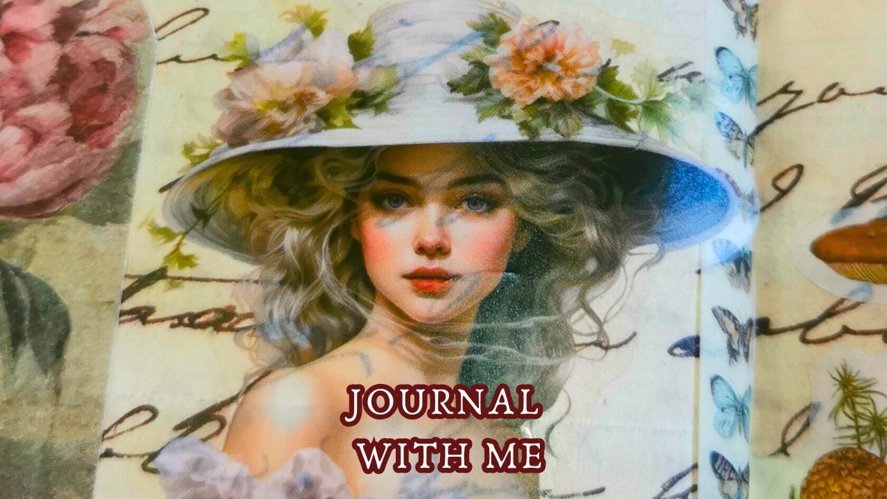 Relaxing Butterfly Journal Spread | Vintage Paper Crafting ASMR