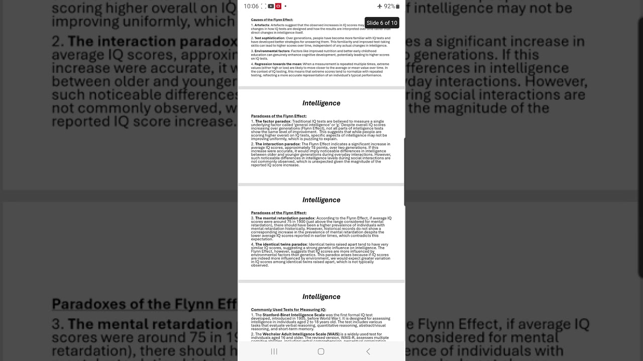 محاضرات العلوم السلوكية لطلبة المرحلة الرابعة: Intelligence.