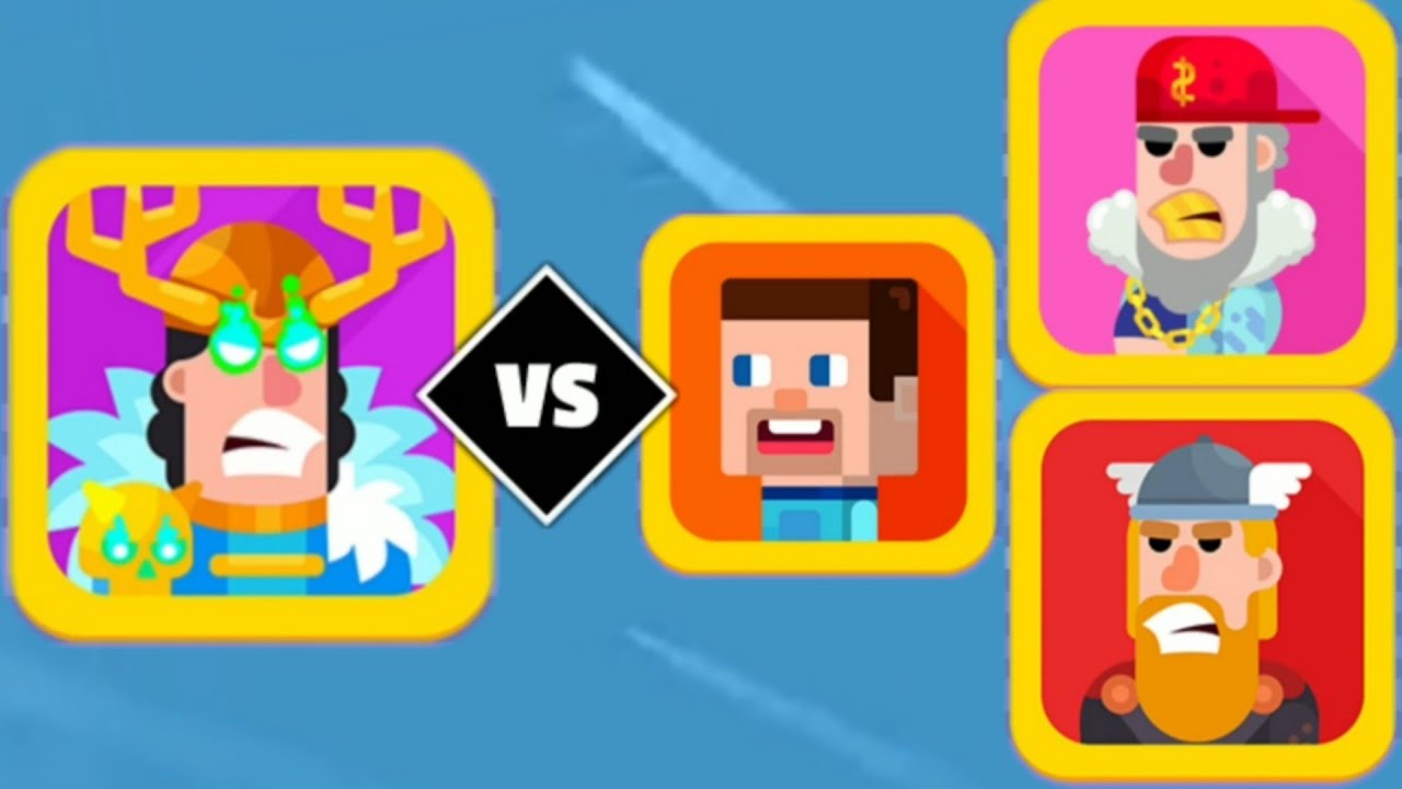 Bowmasters ICE KING vs THOR, DIGGER STEVE, LIL DUMP JEREMY epic gameplay