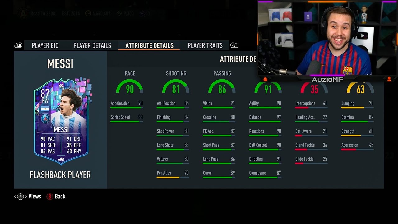 Auzio Reacts to NEW 87 Flashback Messi SBC