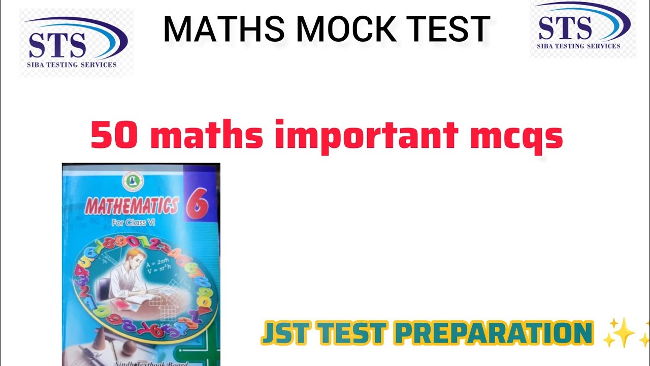 JST MATHS MOCK TEST| 50 MOST IMPORTANT MATHS MCQS |✨✨