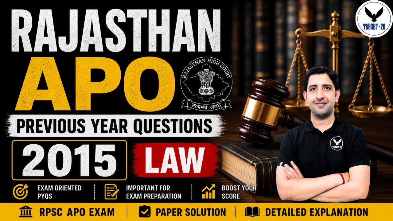 Rajasthan APO Previous Year Questions 2015 (Law) | APO PYQs | Complete Paper Solution & Analysis