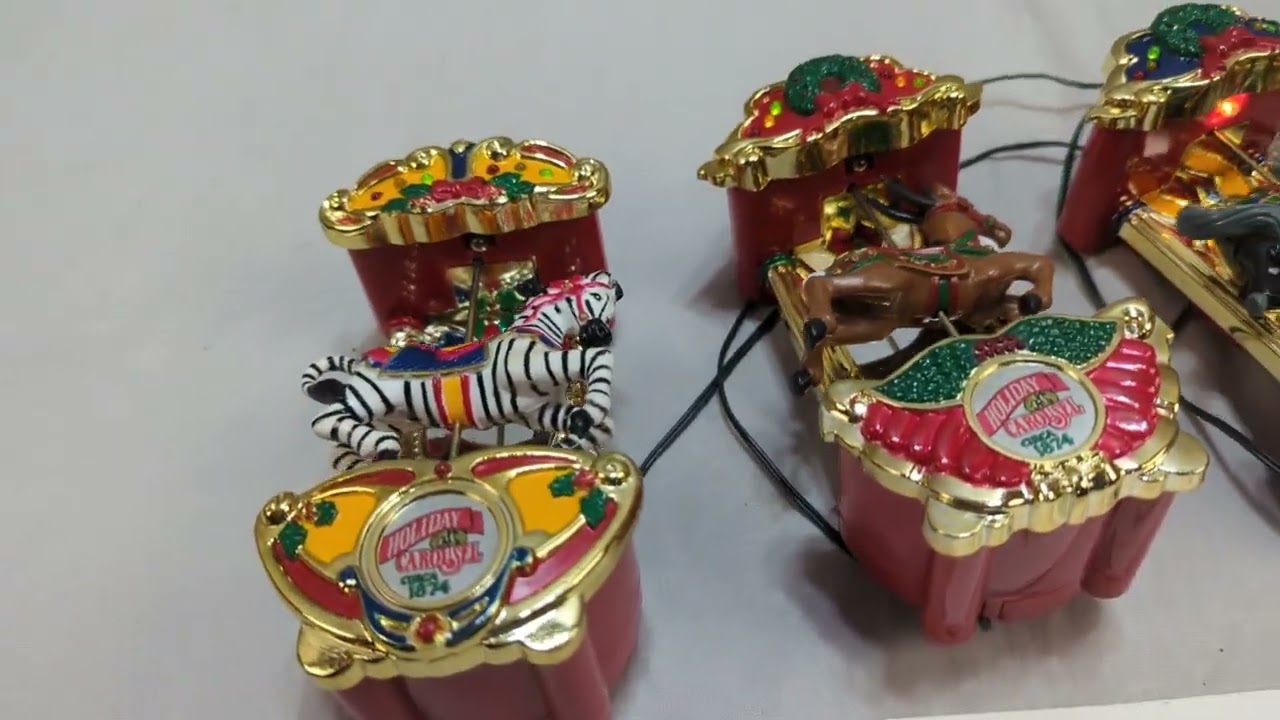 1993 Mr  Christmas Animated Holiday Carousel Motion Lights Sound Tested 2