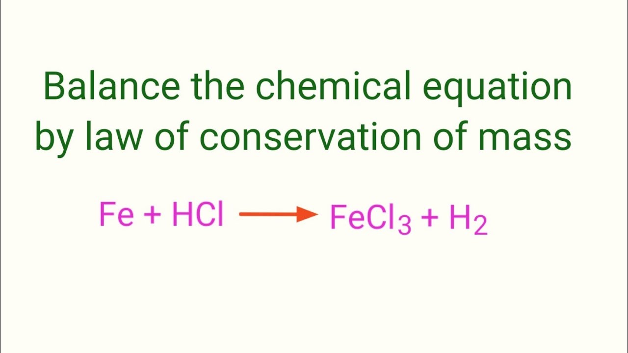 Fe+HCl=FeCl3+H2 balance the chemical equation 