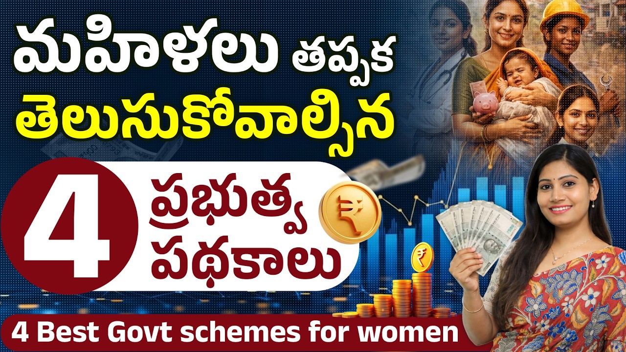 Top 5 Government Schemes for Women 2026 in Telugu🤩 | Loans & Savings Plans Explained | Kowsalya