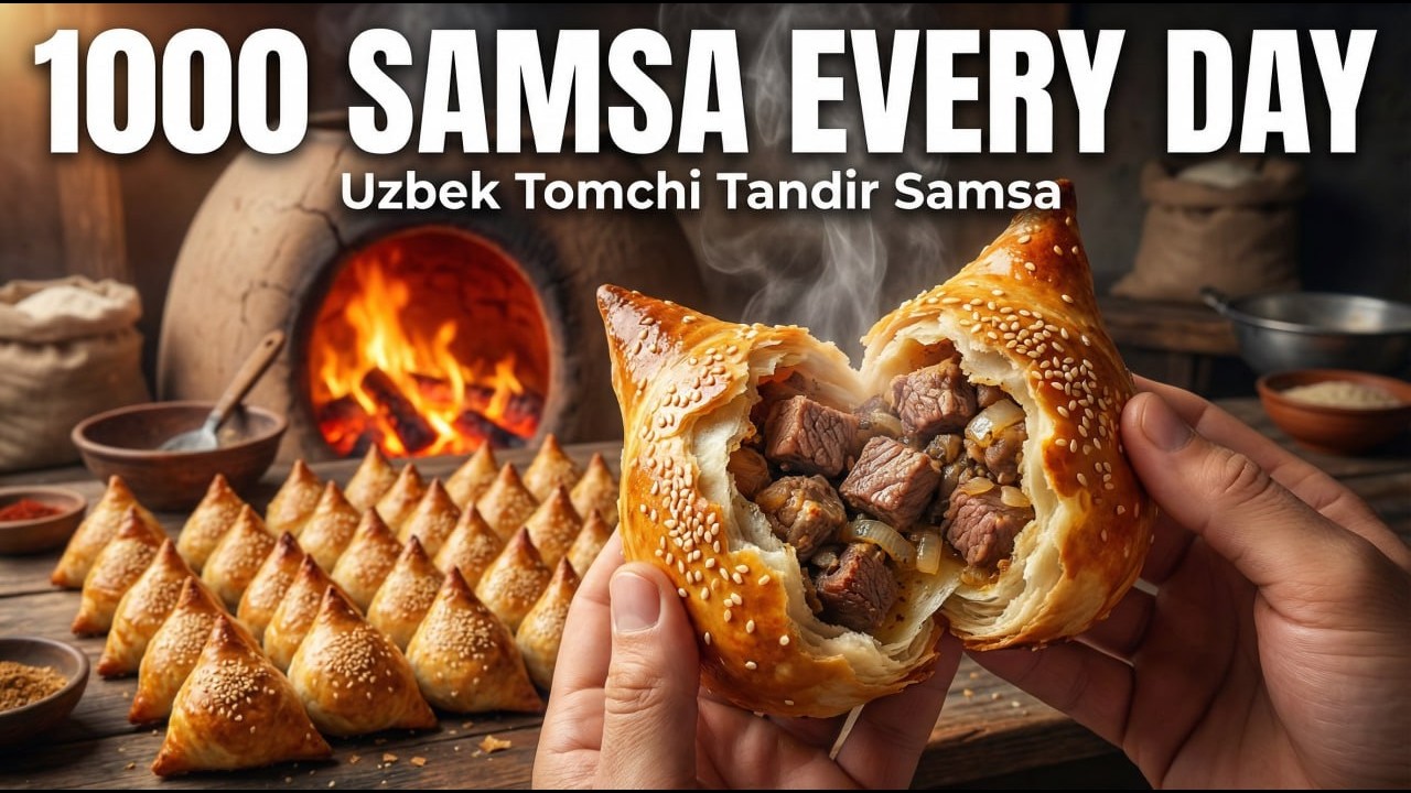 Every Day 1000 Uzbek Tomchi Samsa – Traditional Street Food Mass Production