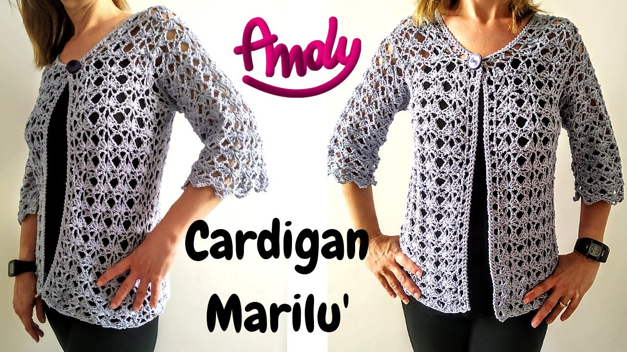 TUTORIAL Cardigan Marilu' Uncinetto Facile Estate