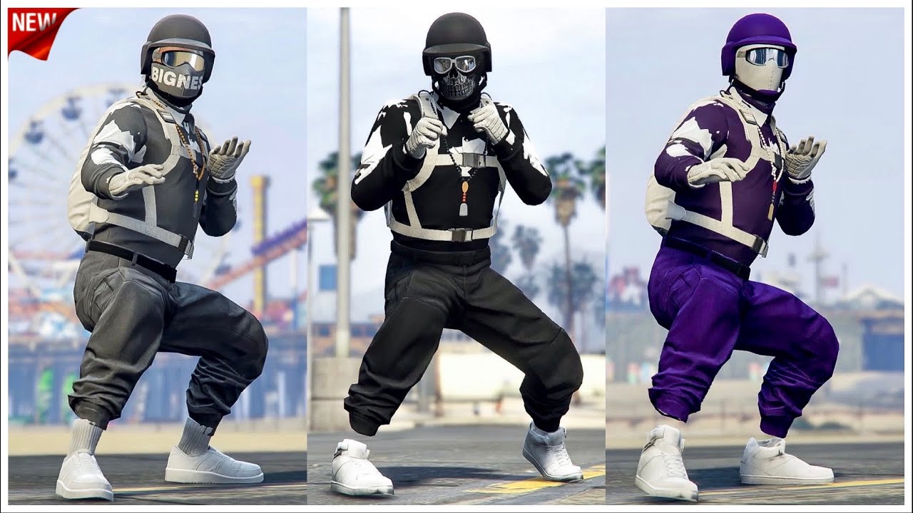 [NEW] AVOIR 3 TENUES MODDER TRYHARD SANS CODAGE GRIS/NOIR/VIOLET SUR GTA 5 ONLINE EN 1.54!